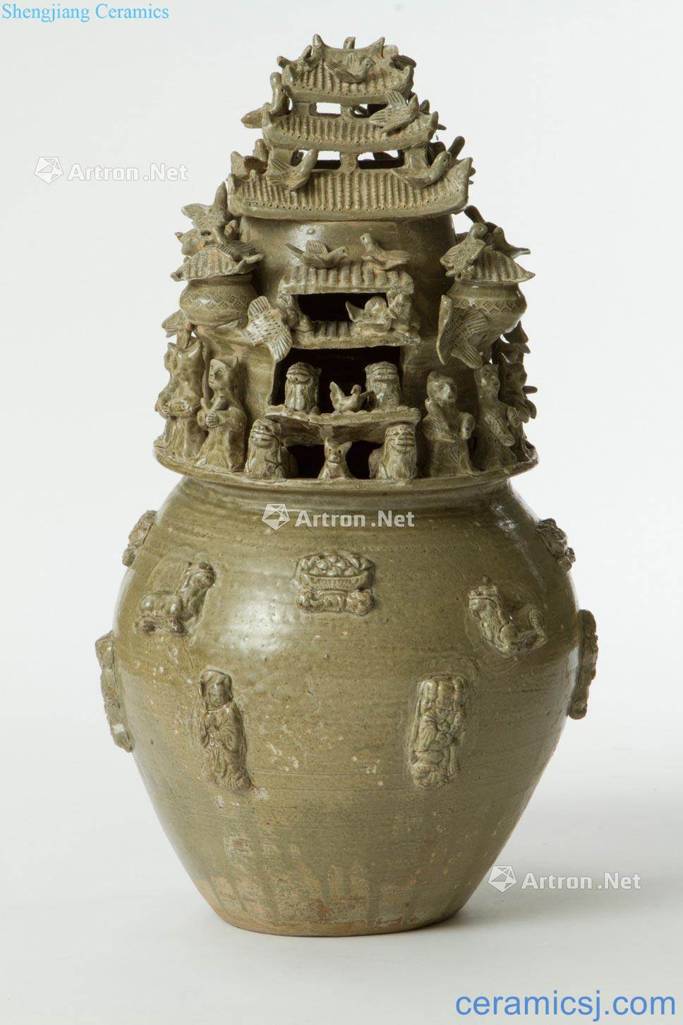 Western jin yue state kiln temple pot
