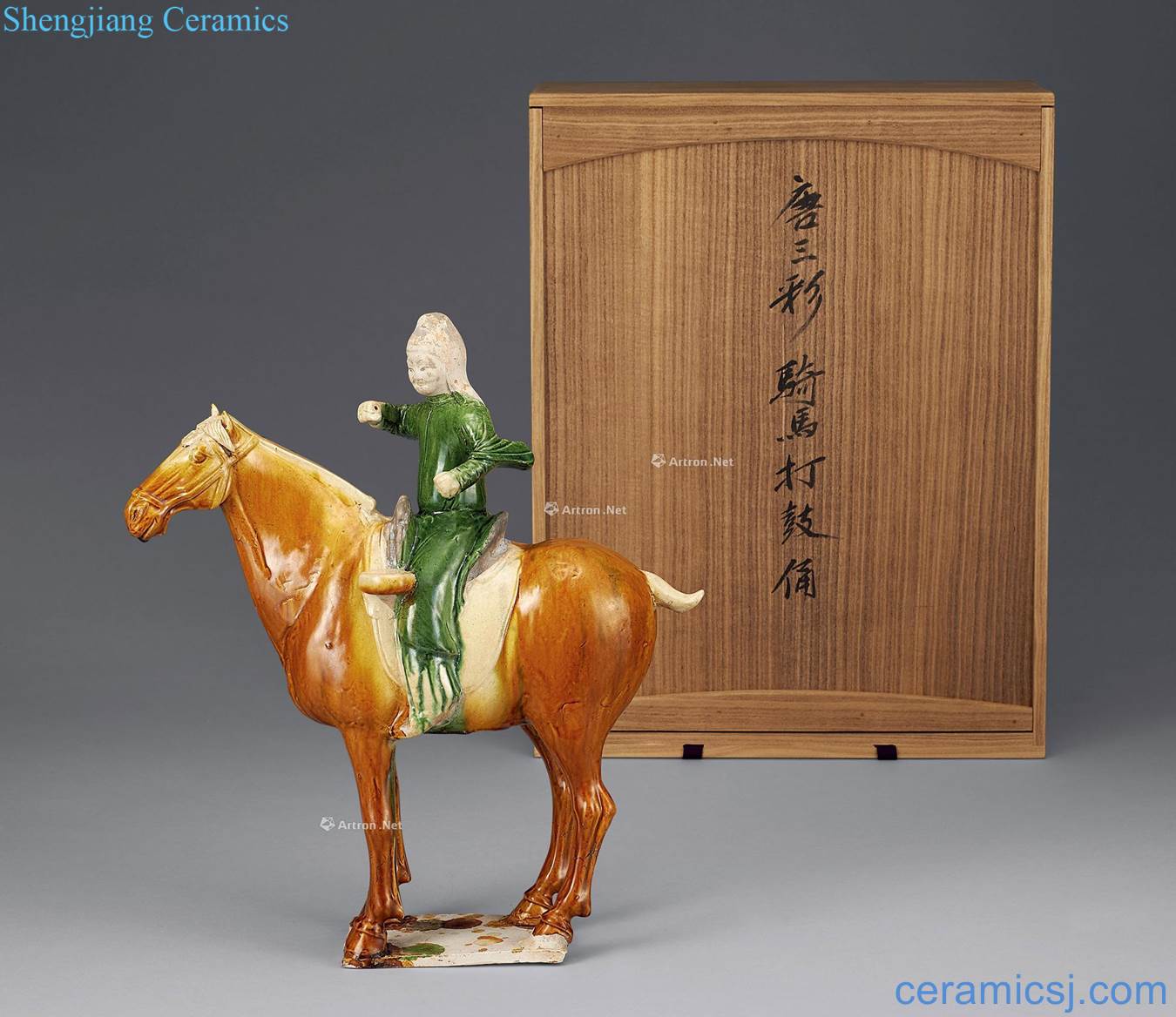 The tang dynasty Three-color figures on horseback