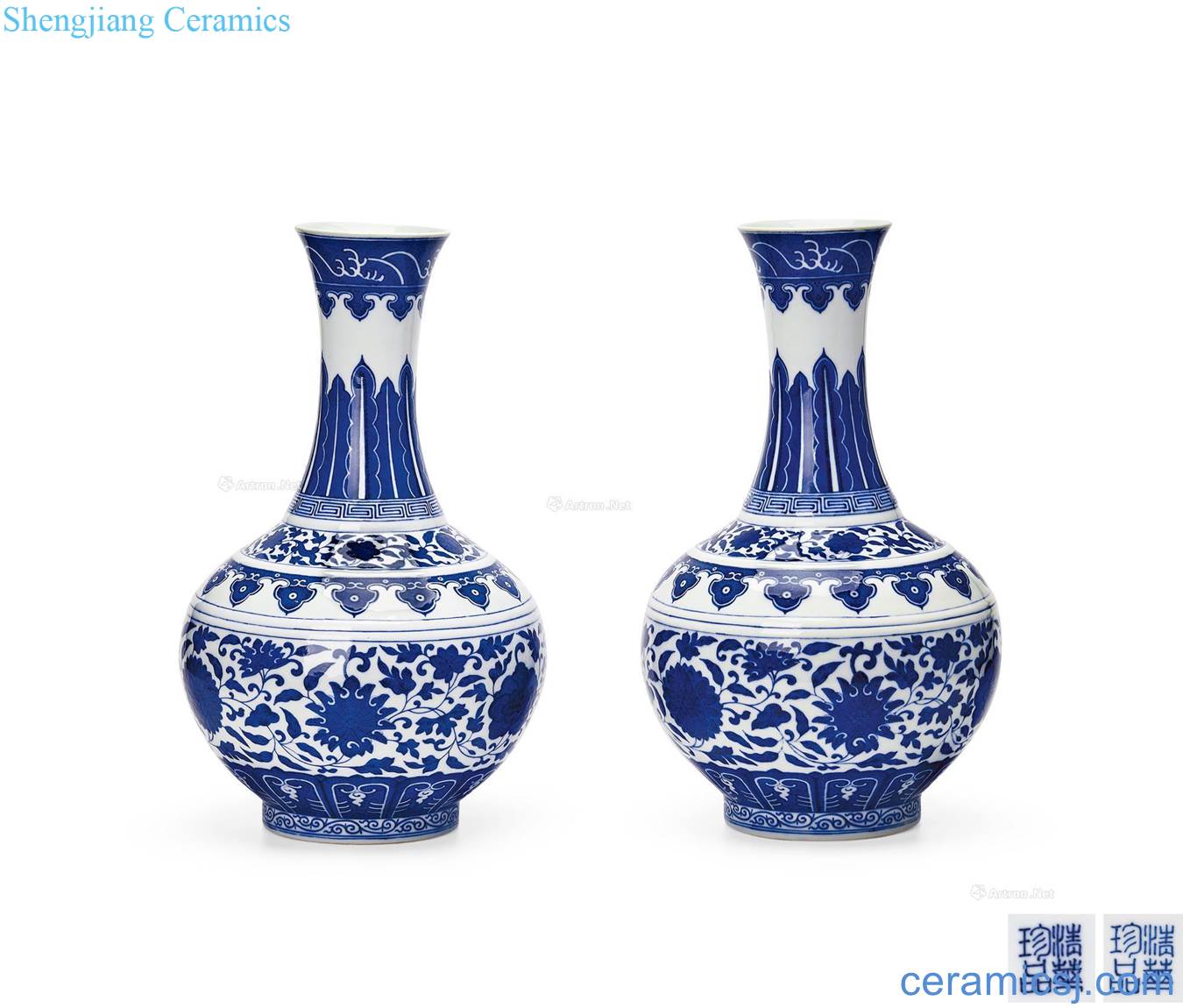 In late qing dynasty Tsinghua treasures with blue and white design (a)