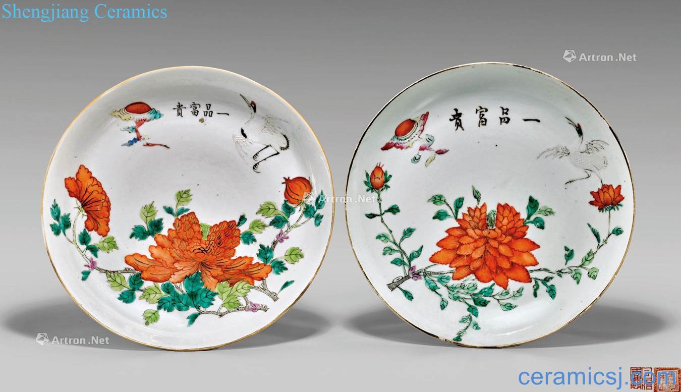 The qing dynasty peony famille rose porcelain dish