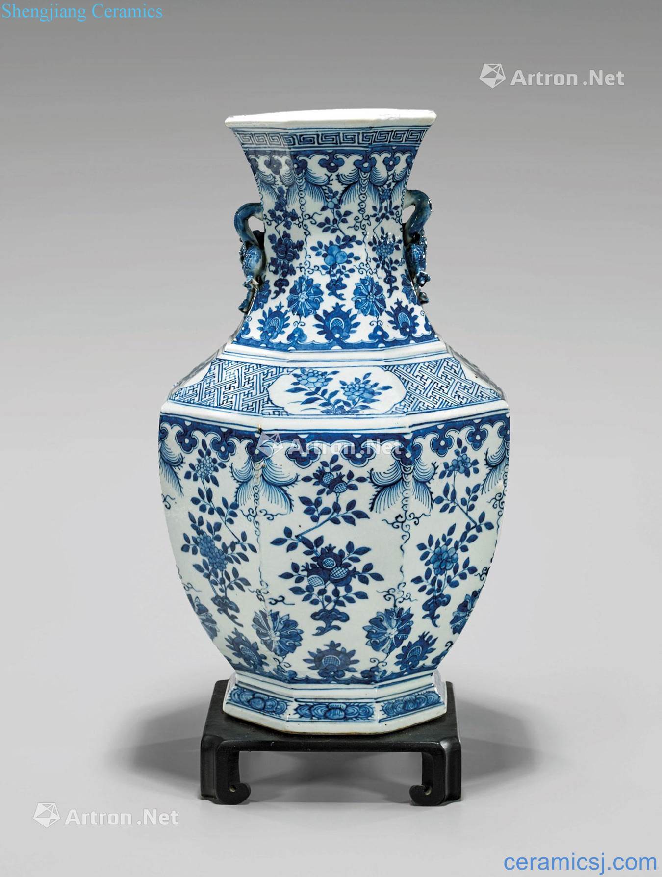 The antique blue and white porcelain