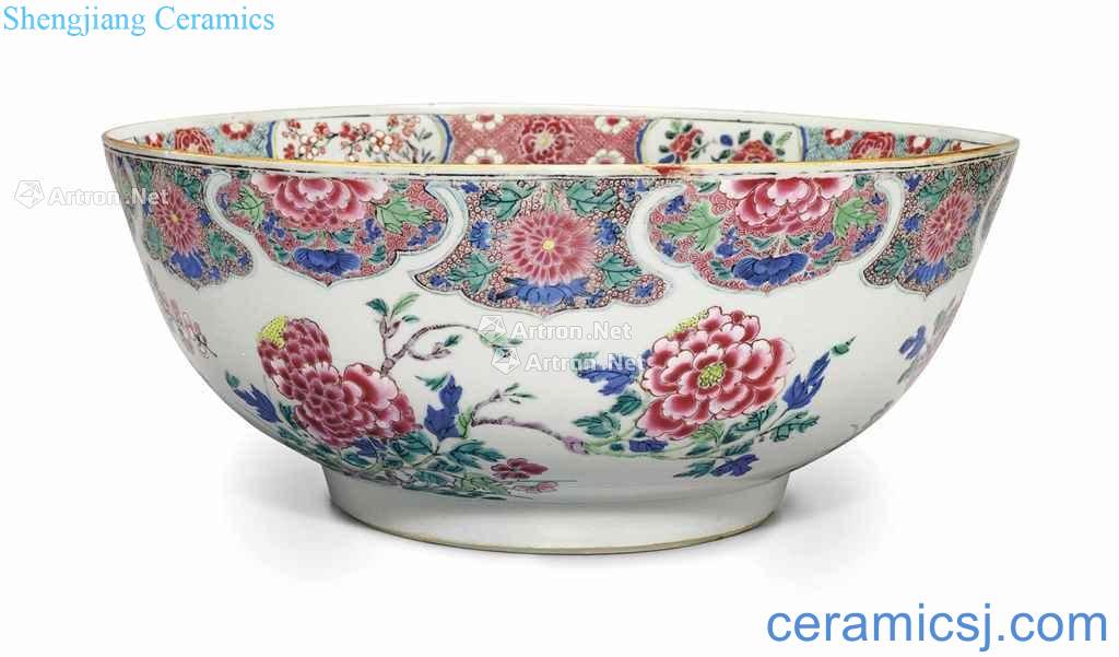CIRCA 1740 A FAMILLE ROSE PUNCHBOWL