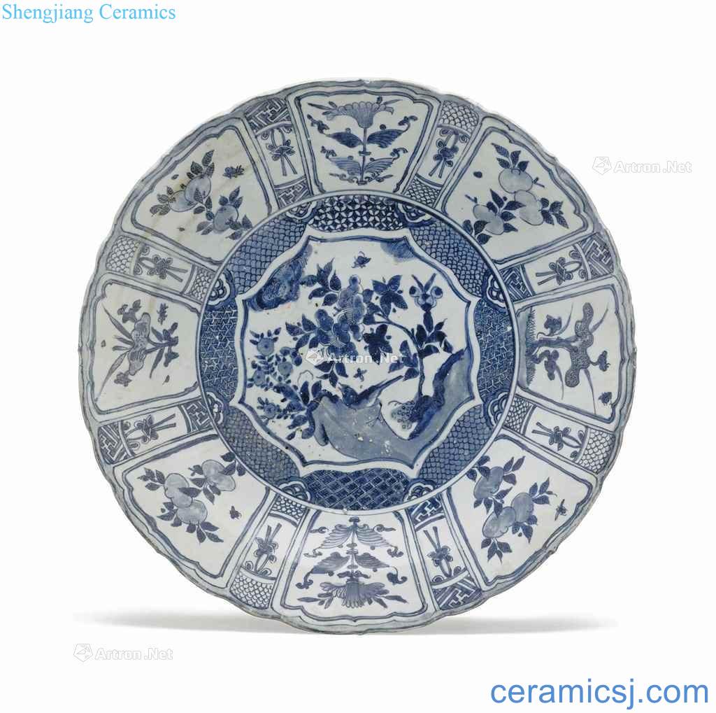 TRANSITIONAL, MID ~ 17 th CENTURY A VERY LARGE "HATCHER CARGO 'BLUE AND WHITE DISH