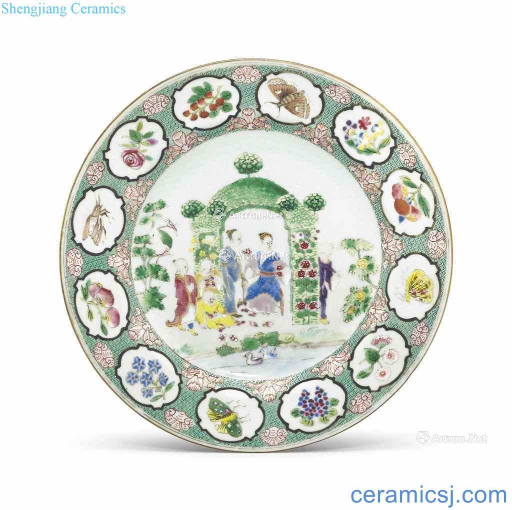 CIRCA 1738 ~ 40 A FAMILLE ROSE "PRONK ARBOR 'PLATE