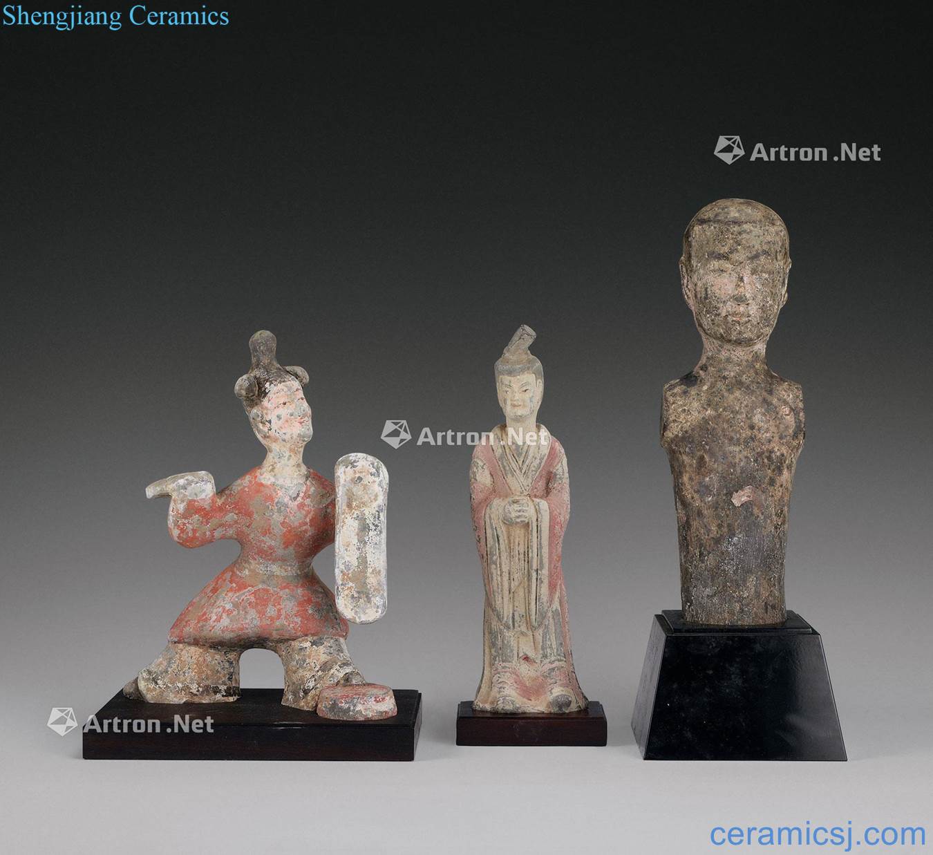 Northern wei dynasty (386-534) is painted pottery figures such as three (group a)