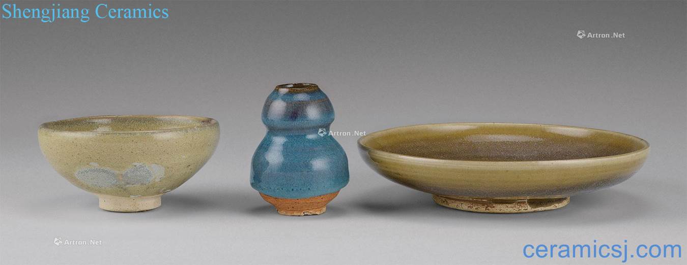 The yuan dynasty (1279-1368), small gourd bottle masterpieces dishes (three a group)