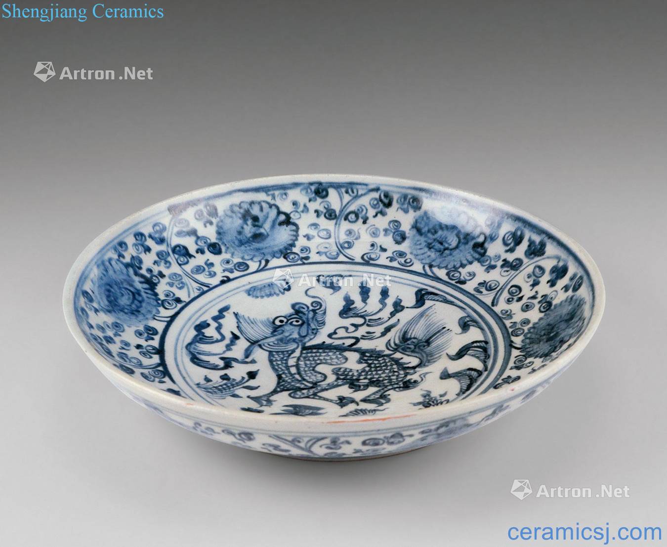 In the Ming dynasty (1368-1644) blue and white dragon
