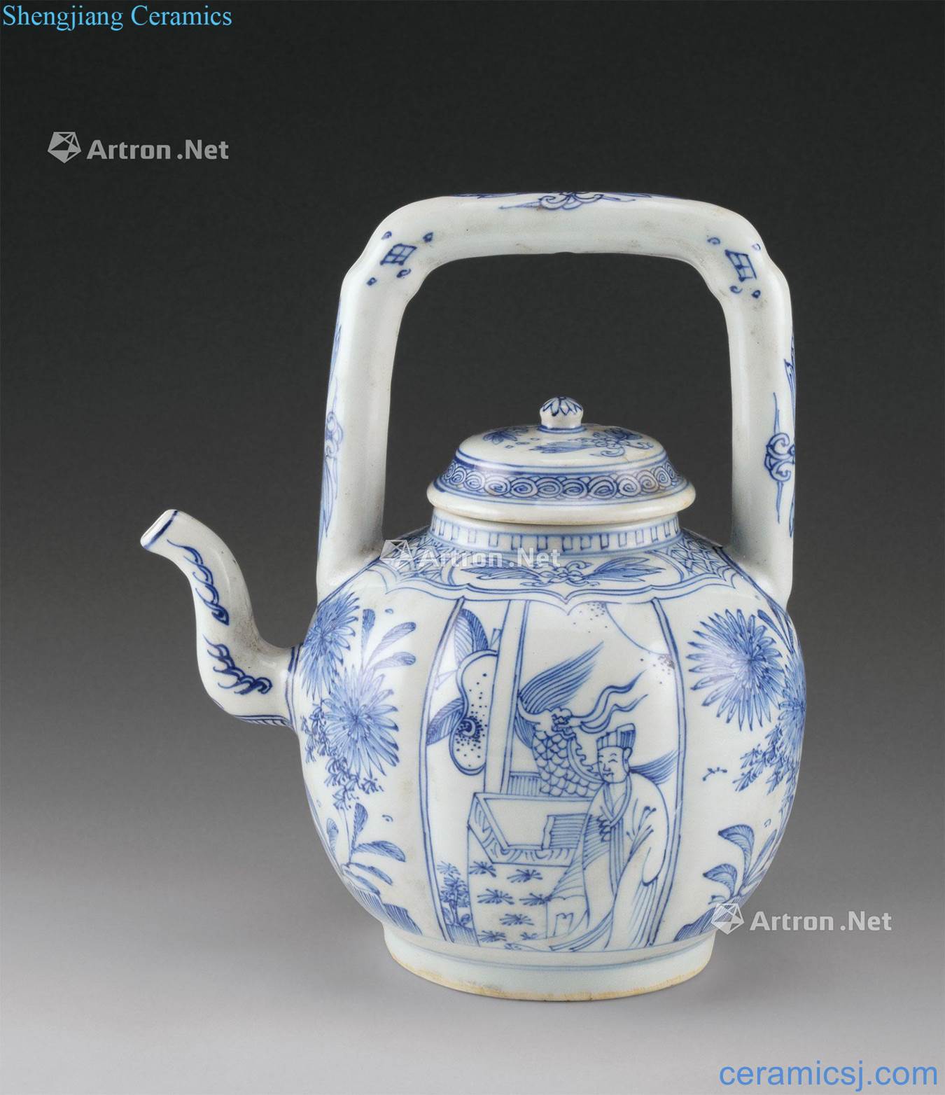 In the Ming dynasty (1368-1644) blue and white Gao Shiwen girder pot