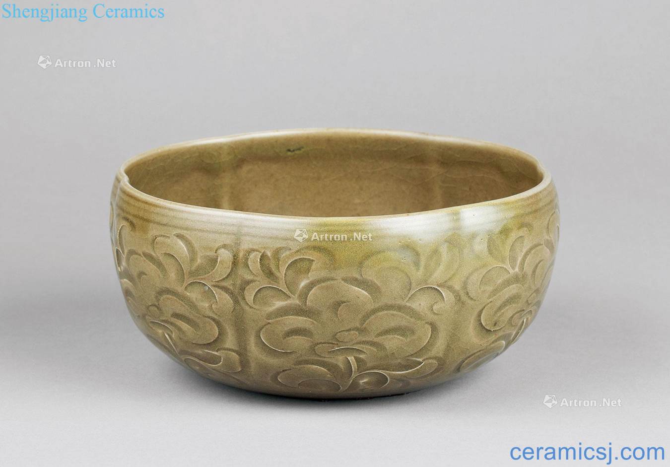 Jin (1115-1234), yao state kiln carved flowers grain flower mouth bowl