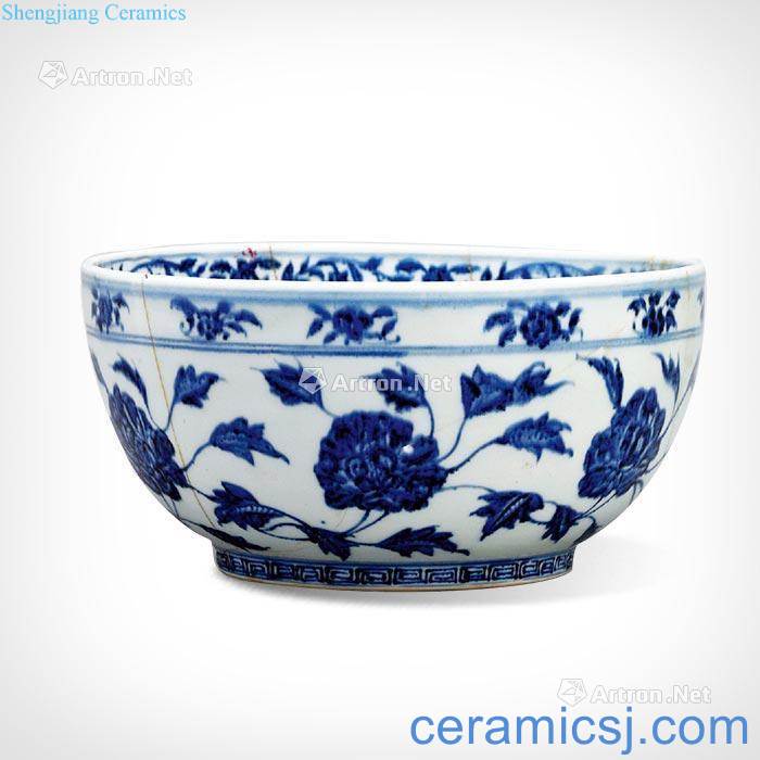 Ming yongle Blue and white flower green-splashed bowls