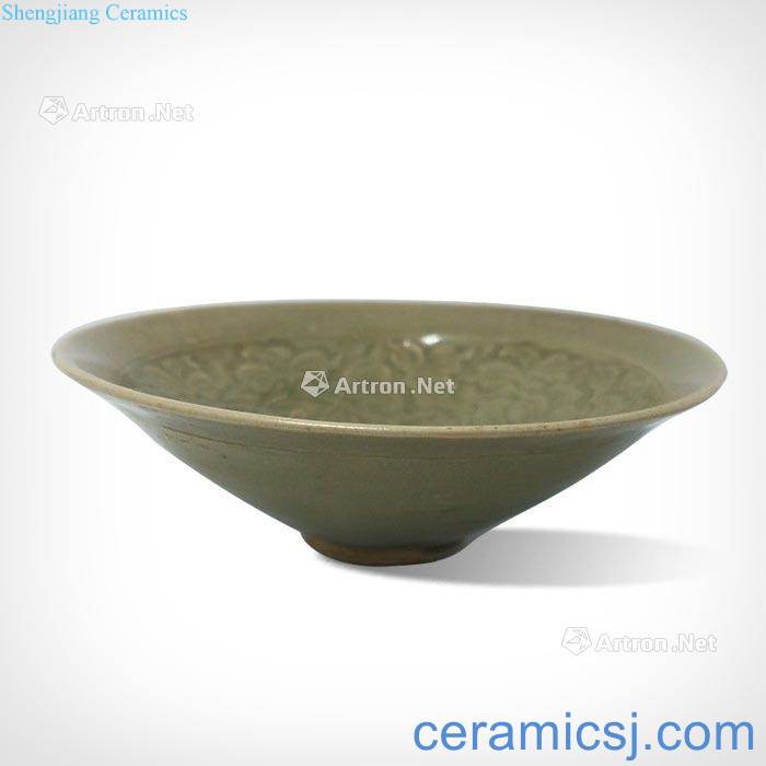 The song dynasty Yao state kiln carved flower grain hat to bowl