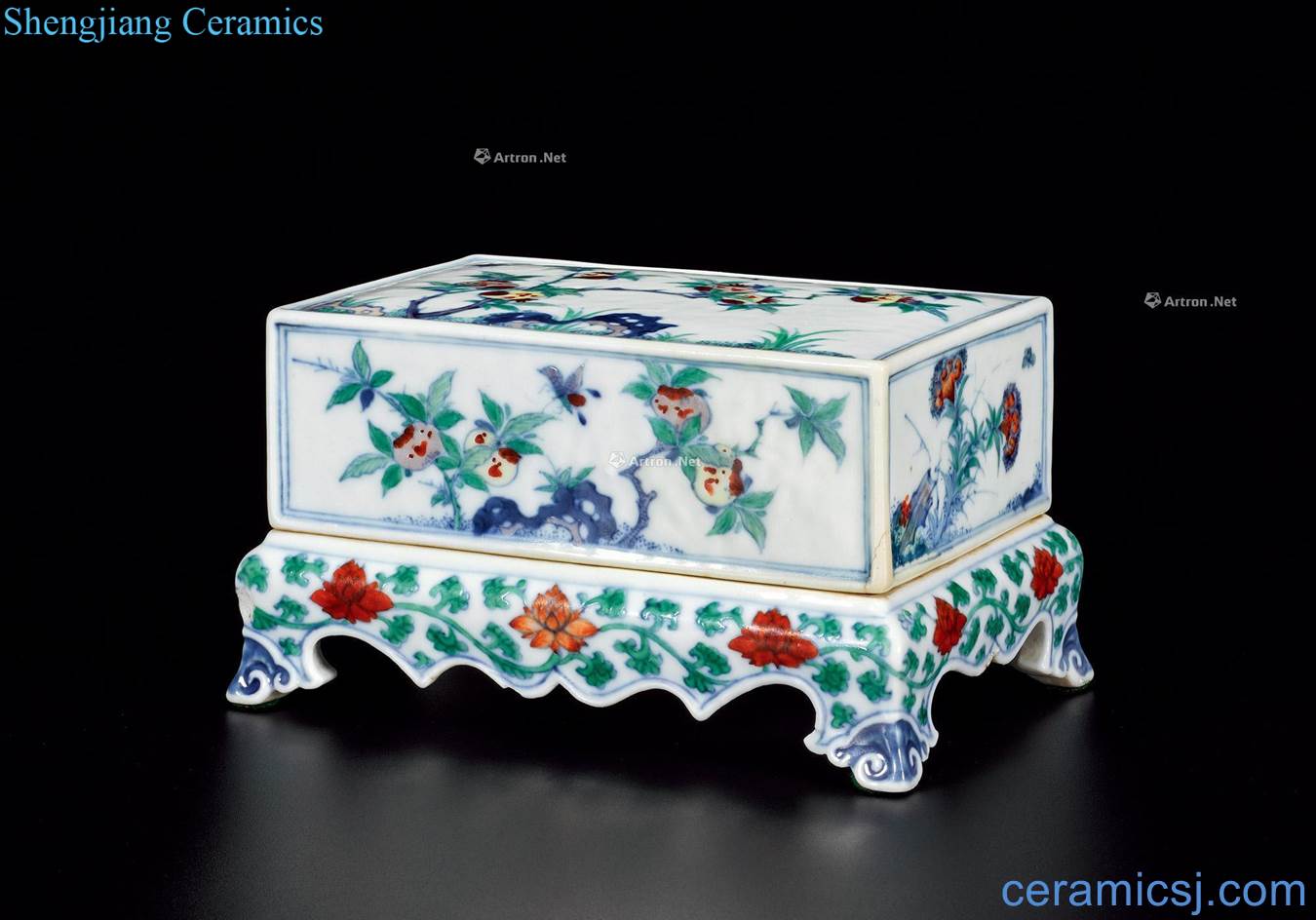 Qing yongzheng bucket color lines cover box flowers