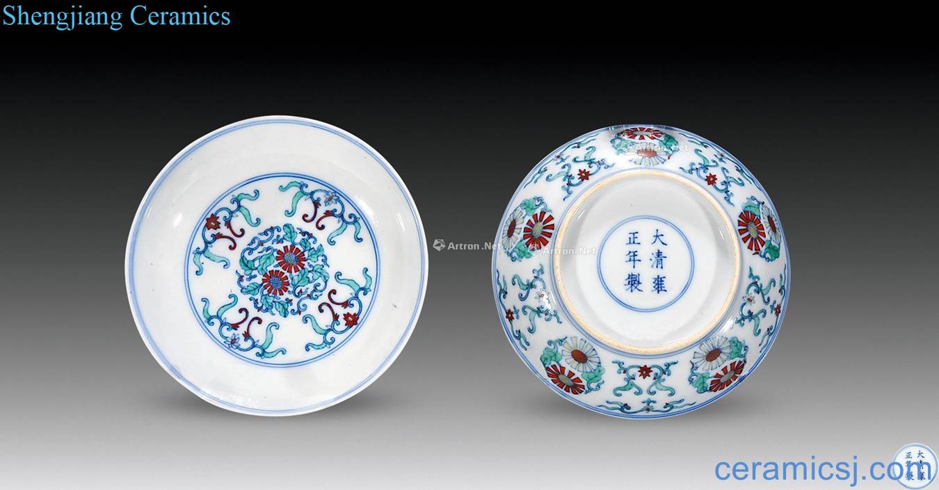 Qing bucket CaiTuan chrysanthemum disc (a)