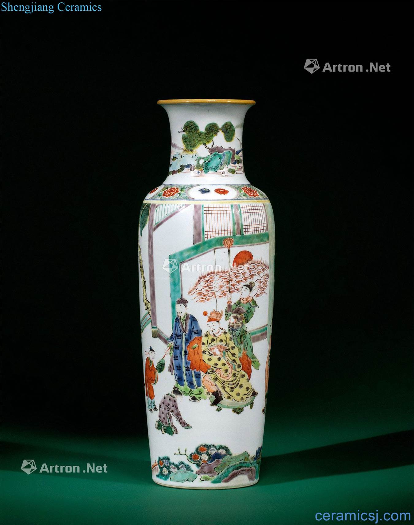The qing emperor kangxi Colorful characters story like legs bottle