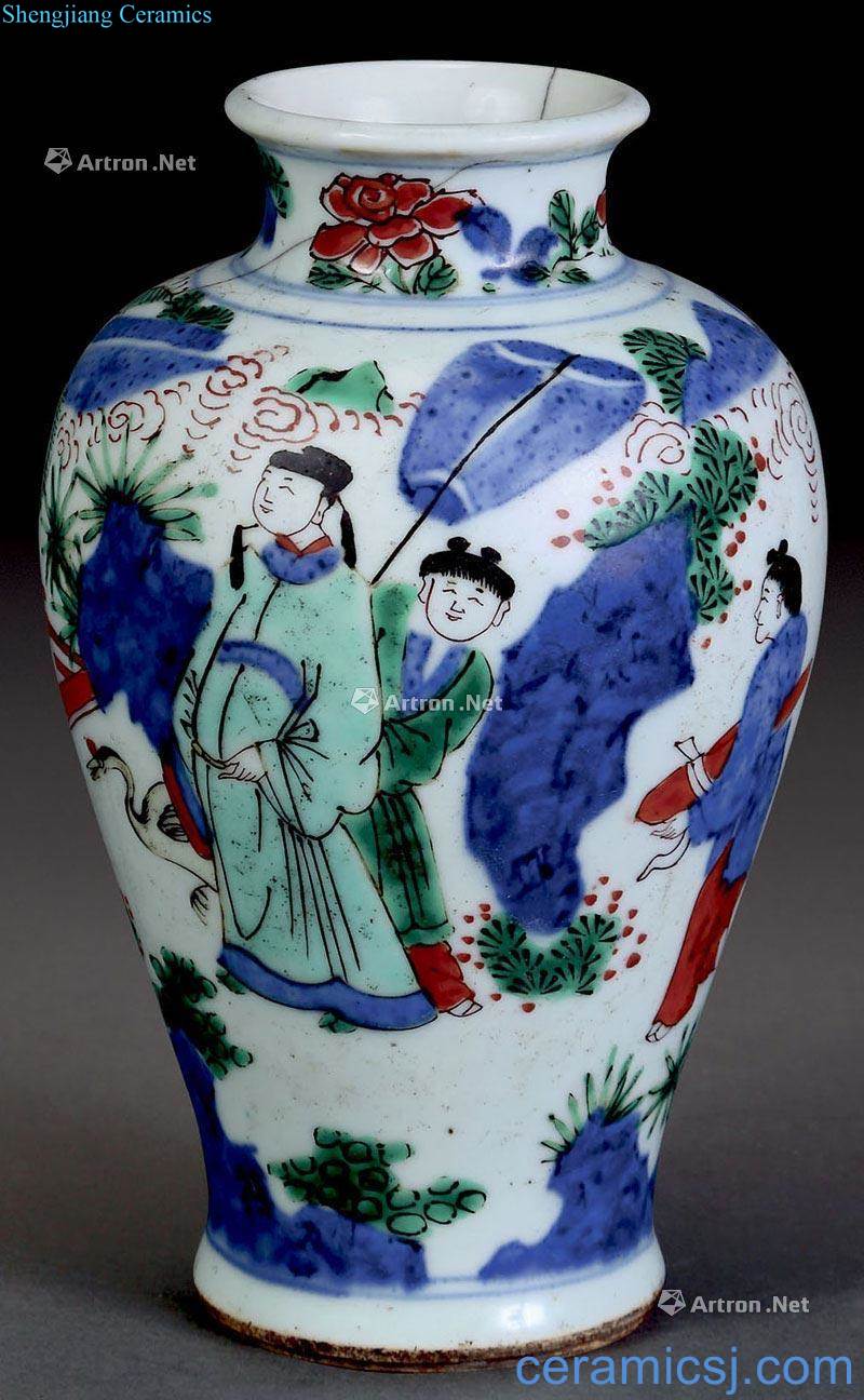 In the early qing bottles of colorful characters