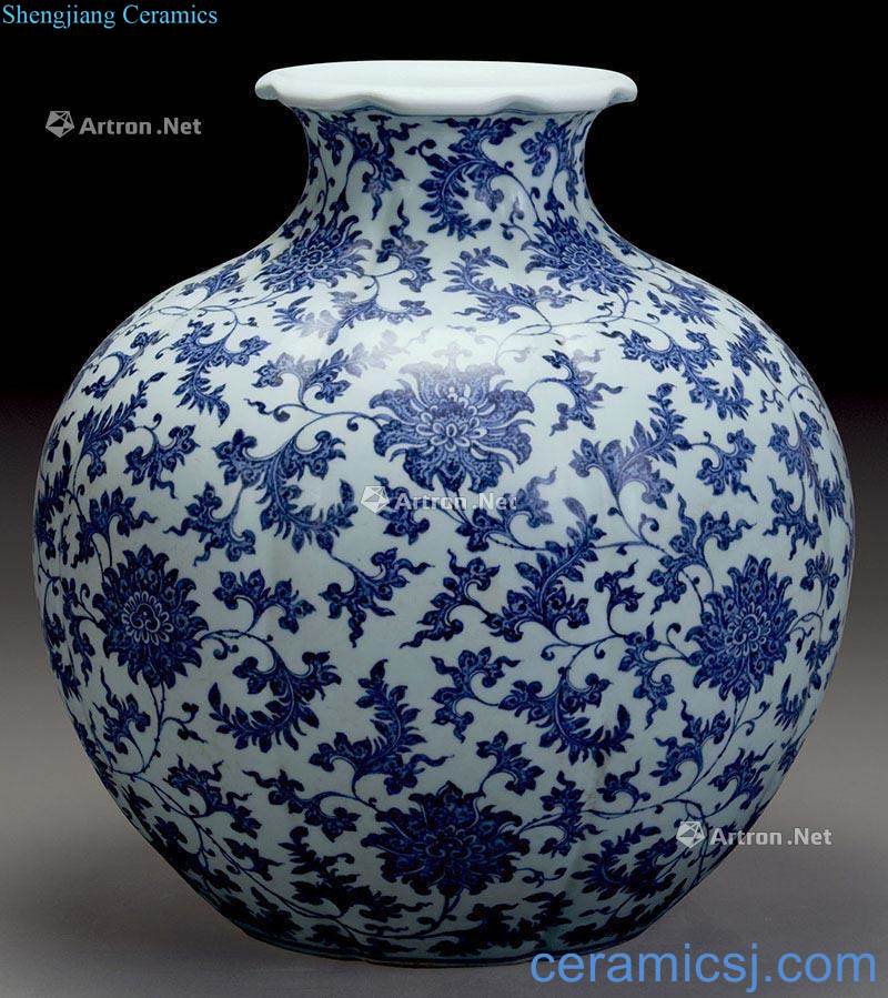 Qing dynasty blue and white flowers pomegranate