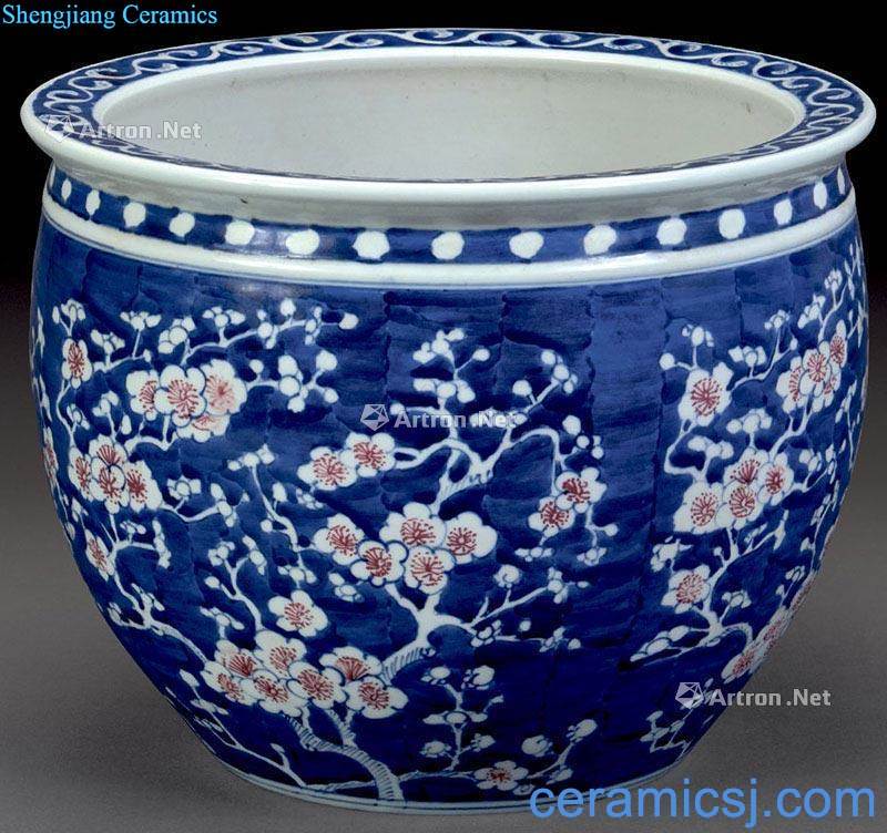 Qing dynasty blue-and-white youligong ice cylinder