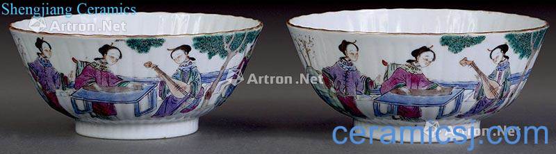 Qing xianfeng pastel maid bowl (two)