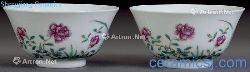 Clear pastel flowers bowl (two)